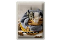 Blechschild Reise 30x40cm Skandinavien Wolle Kaffee...