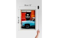 Blechschild Reise 30x40cm USA Oldtimer Dram Cars blau Amerika