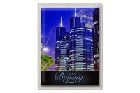 Blechschild Reise 30x40cm Beijing China Asien Hochhaus...