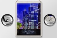 Blechschild Reise 30x40cm Beijing China Asien Hochhaus Urlaub