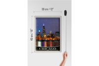 Blechschild Reise 30x40cm Chicago USA Amerika Abend am Meer