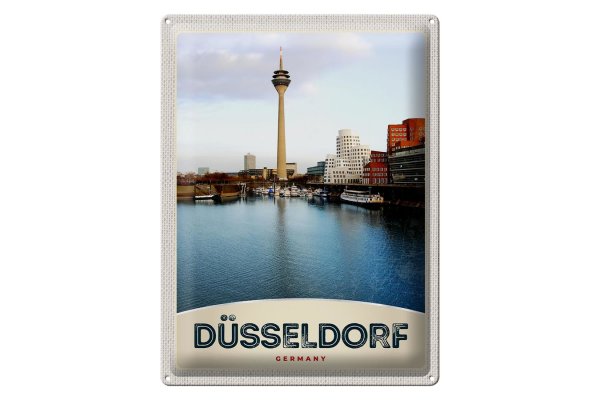 Blechschild Reise 30x40cm Deutschland Düsseldorf Fernsehturm
