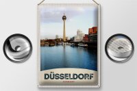 Blechschild Reise 30x40cm Deutschland Düsseldorf Fernsehturm