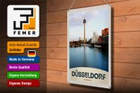 Blechschild Reise 30x40cm Deutschland Düsseldorf Fernsehturm