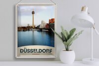 Blechschild Reise 30x40cm Deutschland Düsseldorf Fernsehturm