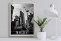 Blechschild Reise 30x40cm Frankfurt Stadt Neubau Hochhaus Urlaub