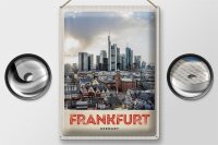 Blechschild Reise 30x40cm Frankfurt Stadt Hochhäuser Altstadt