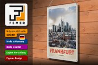 Blechschild Reise 30x40cm Frankfurt Stadt Hochhäuser Altstadt