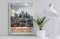 Blechschild Reise 30x40cm Frankfurt Stadt Hochhäuser Altstadt
