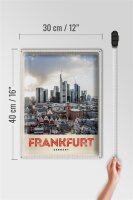 Blechschild Reise 30x40cm Frankfurt Stadt Hochhäuser Altstadt