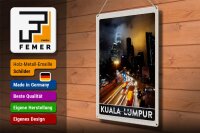 Blechschild Reise 30x40cm Kuala Lumpur Malaysia Asien Nacht