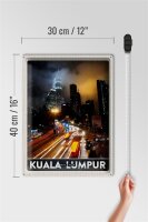 Blechschild Reise 30x40cm Kuala Lumpur Malaysia Asien Nacht