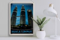 Blechschild Reise 30x40cm Kuala Lumpur Malaysia Wolkenkratzer