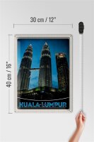 Blechschild Reise 30x40cm Kuala Lumpur Malaysia Wolkenkratzer