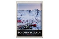 Blechschild Reise 30x40cm Lofoten Island Norwegen Winter Schnee