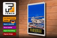 Blechschild Reise 30x40cm Marseille Frankreich Stadt Riesenrad