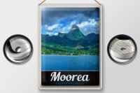 Blechschild Reise 30x40cm Moorea Französisch-Polynesien Insel