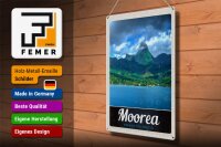 Blechschild Reise 30x40cm Moorea Französisch-Polynesien Insel