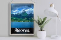 Blechschild Reise 30x40cm Moorea Französisch-Polynesien Insel