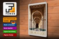 Blechschild Reise 30x40cm Marokko Afrika Medina Moschee Flur