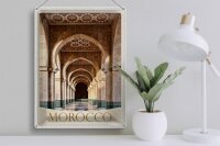 Blechschild Reise 30x40cm Marokko Afrika Medina Moschee Flur