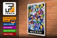 Blechschild Reise 30x40cm Marokko Afrika Kultur Orientalisch