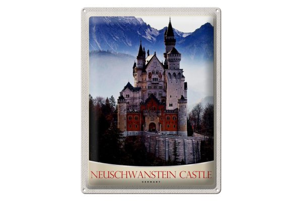 Blechschild Reise 30x40cm Neuschwanstein Schloss Deutschland