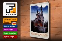 Blechschild Reise 30x40cm Neuschwanstein Schloss Deutschland