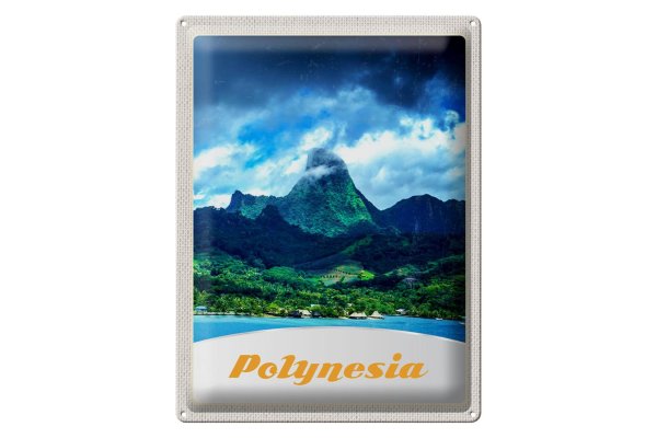 Blechschild Reise 30x40cm Polynesien Insel Australien Pazifik