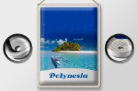 Blechschild Reise 30x40cm Polynesien Trauminsel Australien Boot