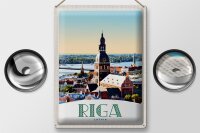 Blechschild Reise 30x40cm Riga Lettland Kirche Architektur