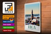 Blechschild Reise 30x40cm Riga Lettland Kirche Architektur