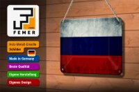Blechschild Flagge 18x12cm Russland Fahne Russia Flag