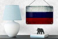 Blechschild Flagge 18x12cm Russland Fahne Russia Flag
