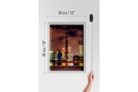 Blechschild Reise 30x40cm Shanghai China Stadt Tower Meer Urlaub