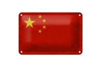 Blechschild Flagge 18x12cm China Fahne Wanddeko