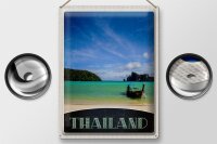 Blechschild Reise 30x40cm Thailand Meer Boot Gebirge Himmel