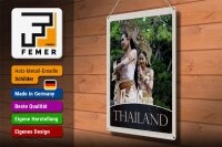 Blechschild Reise 30x40cm Thailand Tropen Natur Frau Religion