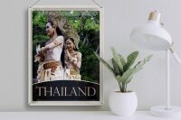Blechschild Reise 30x40cm Thailand Tropen Natur Frau Religion