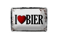 Blechschild Alkohol 18x12cm i love Bier Wanddeko