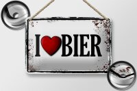 Blechschild Alkohol 18x12cm i love Bier Wanddeko