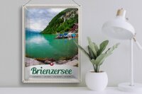 Blechschild Reise 30x40cm Brienzersee Schweiz Boot Gebirge