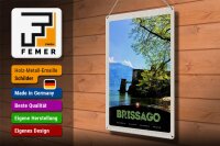 Blechschild Reise 30x40cm Brissago Schweiz Architektur Urlaub