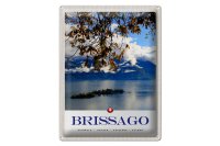 Blechschild Reise 30x40cm Brissago Schweiz Seeblick Natur