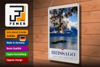 Blechschild Reise 30x40cm Brissago Schweiz Seeblick Natur