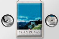 Blechschild Reise 30x40cm Creux du Van Aussicht Gebirge Urlaub