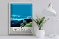 Blechschild Reise 30x40cm Creux du Van Aussicht Gebirge Urlaub