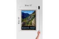 Blechschild Reise 30x40cm Maggiatal-Tessin Schweiz Weg Gebirge