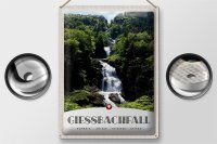Blechschild Reise 30x40cm Gießbachfall Wasserfall Gebirge Natur