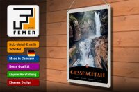 Blechschild Reise 30x40cm Gießbachfall Schweiz Wasserfall Natur